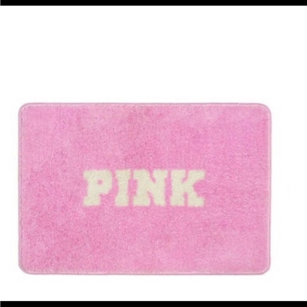 Victoria's Secret Pink Bath Mat with White Logo